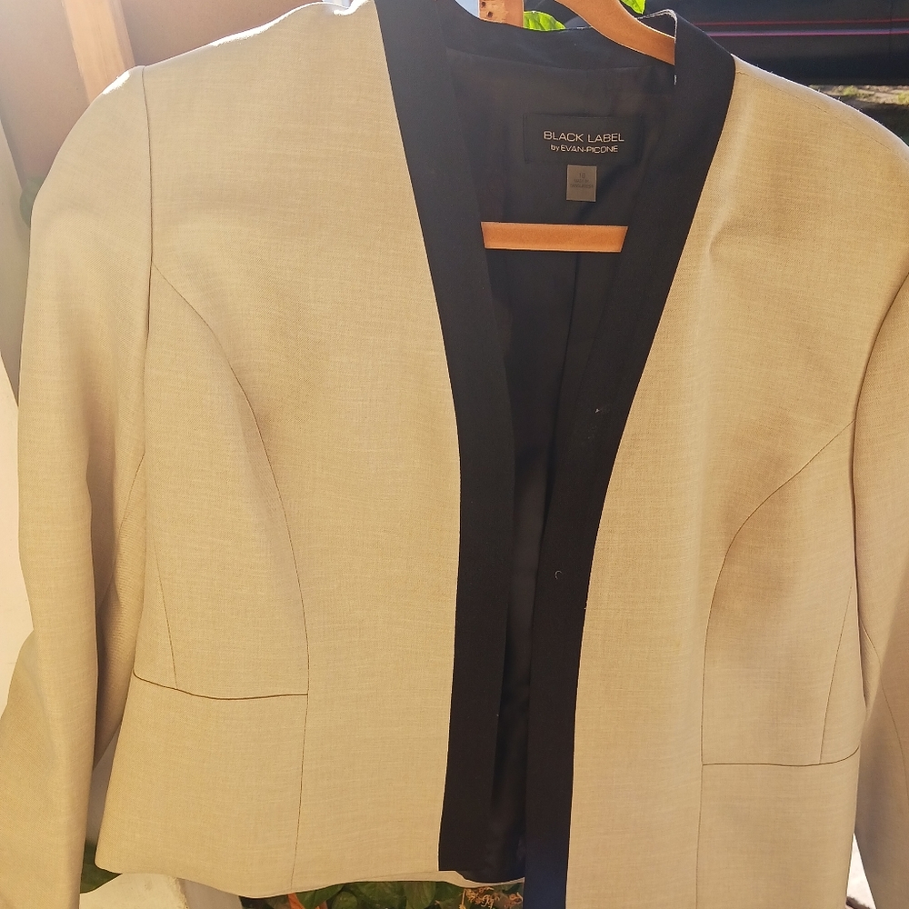 Blazer only khakhi color with black trim, professional/formal look